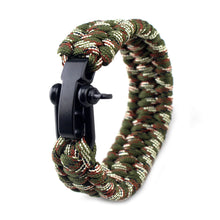 Load image into Gallery viewer, Paracord Survival Bracelet with Adjustable D Shackle