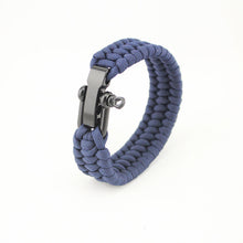 Load image into Gallery viewer, Paracord Survival Bracelet with Adjustable D Shackle