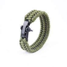 Load image into Gallery viewer, Paracord Survival Bracelet with Adjustable D Shackle