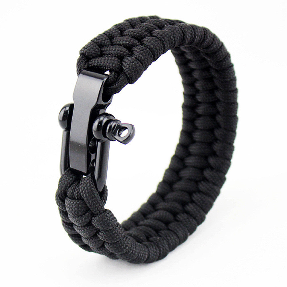 Paracord Bracelet- Silver Clef with Black - Rodgers Tuning Machines